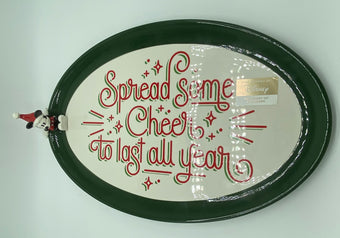 The Wonder of Disney the Heart of Hallmark Mickey Santa Christmas Serving Tray