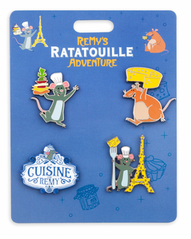 Disney Parks Remy Ratatouille Adventure Booster Pin Set New