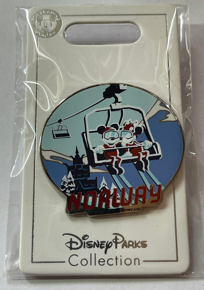 Disney Parks Epcot World Showcase Norway Mickey Minnie Ski Lift Pin New w Card