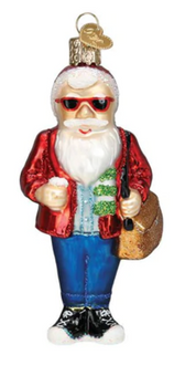 Old World Christmas Hipster Santa Glass Christmas Ornament New With Box