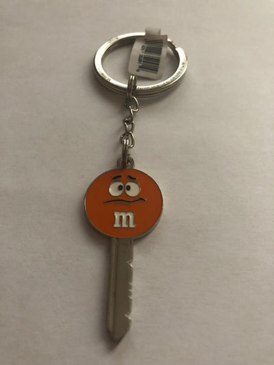 M&M's World Orange Character Big Face Enamel Key Keychain New with Tag