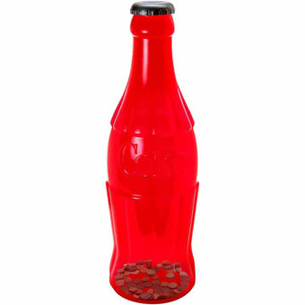 Authentic Coca Cola Coke Large Green Tint Bottle Coin Bank 20inc New