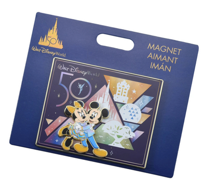 Disney Parks WDW Mickey and Minnie Hugging 50th Celebration Magnet New With Tag