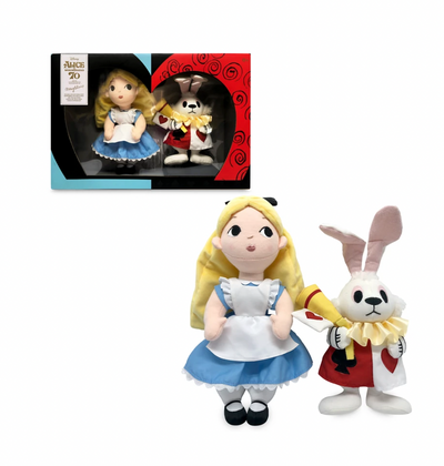 Disney Alice and White Rabbit by Mary Blair 70th Plush Set Limited New with Box