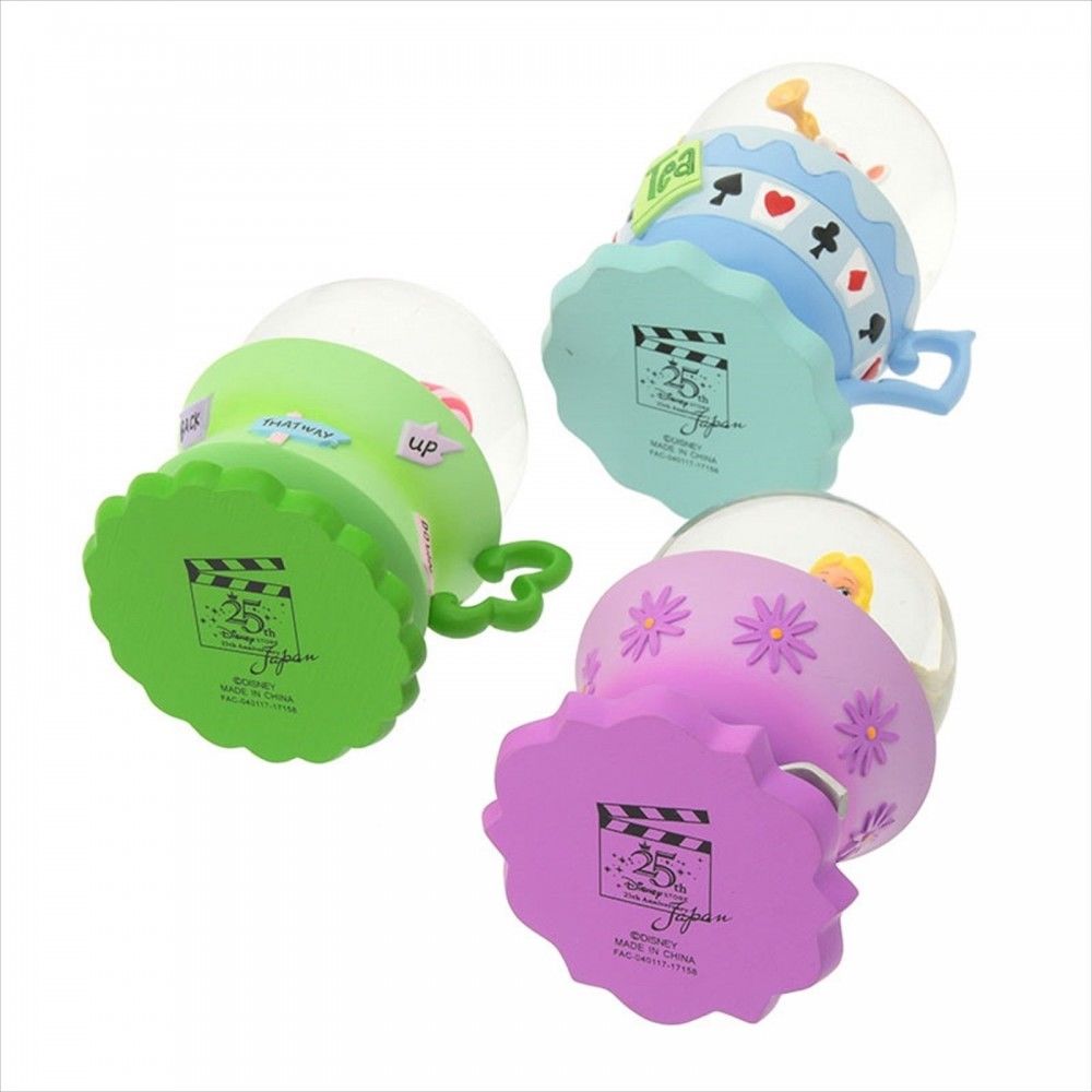 Disney Store Japan 25th Alice in Wonderland Snow Globe Set New with Box