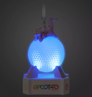 Disney Parks Epcot 40th Figment Spaceship Earth Light-Up Christmas Ornament New