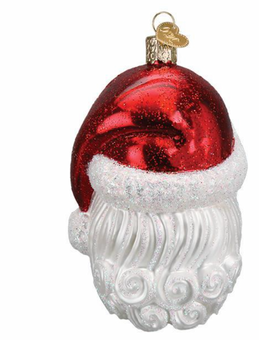 Old World Christmas Santa with Face Mask Glass Christmas Ornament New with Tag