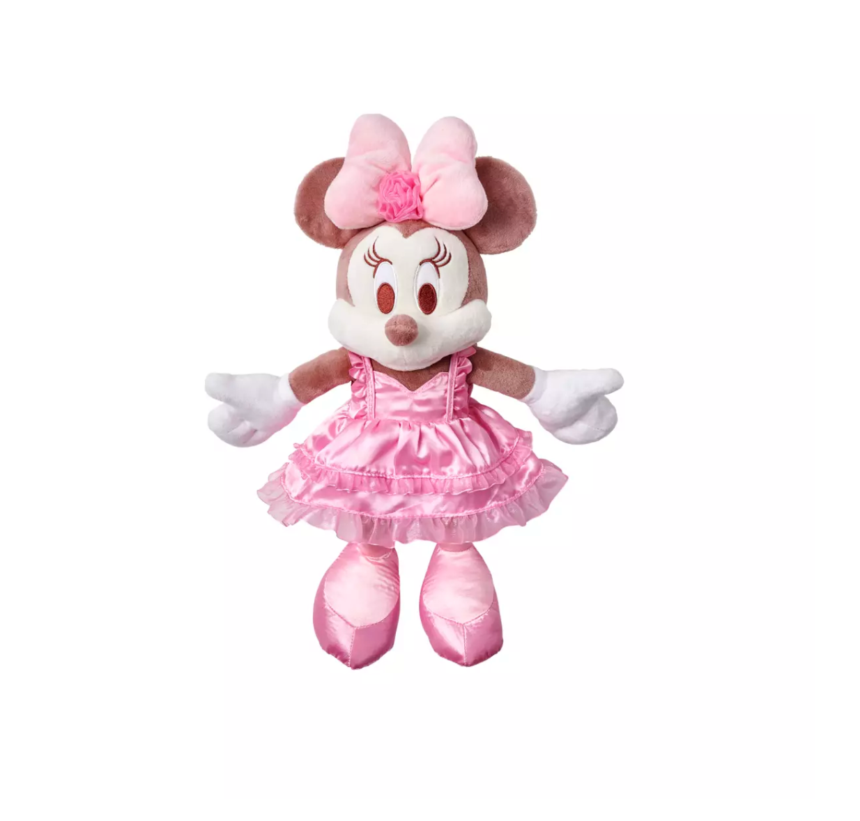 Disney Valentine's Day Minnie Pink Satin Dress Plush New with Tag