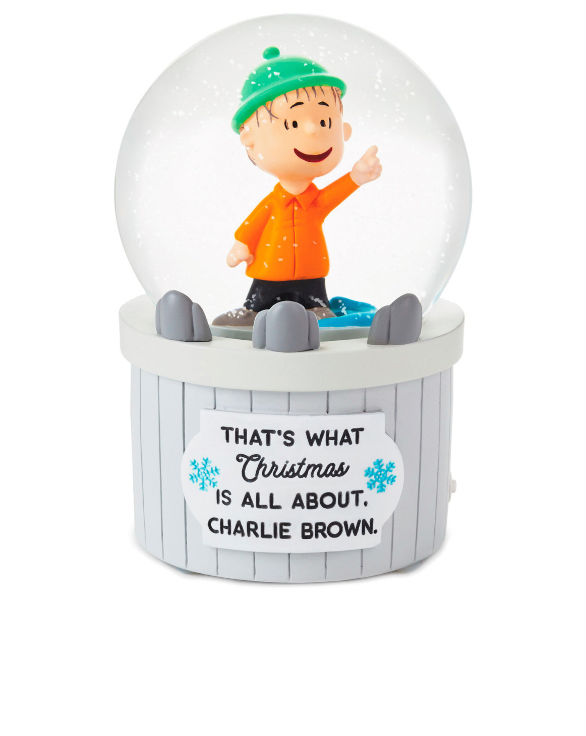 Hallmark Peanuts Christmas Linus Nativity Speech Snow Globe With Sound Light New