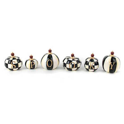 MacKenzie-Childs Halloween Spooky Pumpkins Set of 6 New with Box
