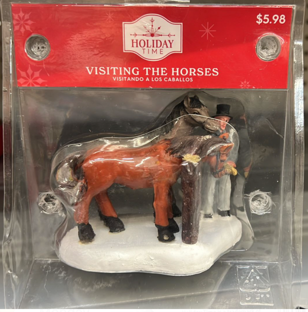 Holiday Time Visiting The Horses Christmas Figurine New With Box