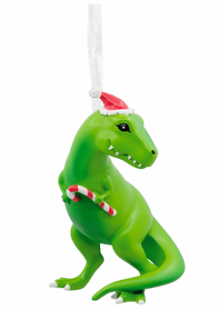 Hallmark Dinosaur in Santa Hat Christmas Ornament New With Box
