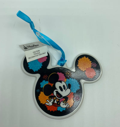 Disney Parks Epcot Mexico Mickey Icon Ceramic Disc Christmas Ornament New Tag