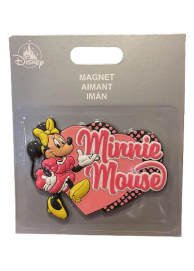 Disney Parks Minnie with Pink Hearts Magnet New with Card