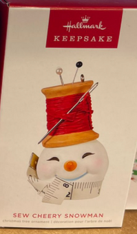 Hallmark 2022 Sew Cheery Snowman Christmas Ornament New With Box
