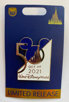 Disney Parks WDW 50th Celebration October 1st Mickey Ear Castle Limited Pin New
