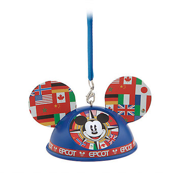 Disney Parks Epcot Showcase Mickey Light Up Ear Hat Ornament New with Tag