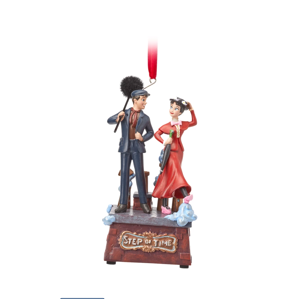 Disney Sketchbook Mary Poppins and Bert Singing Christmas Ornament New with Tag