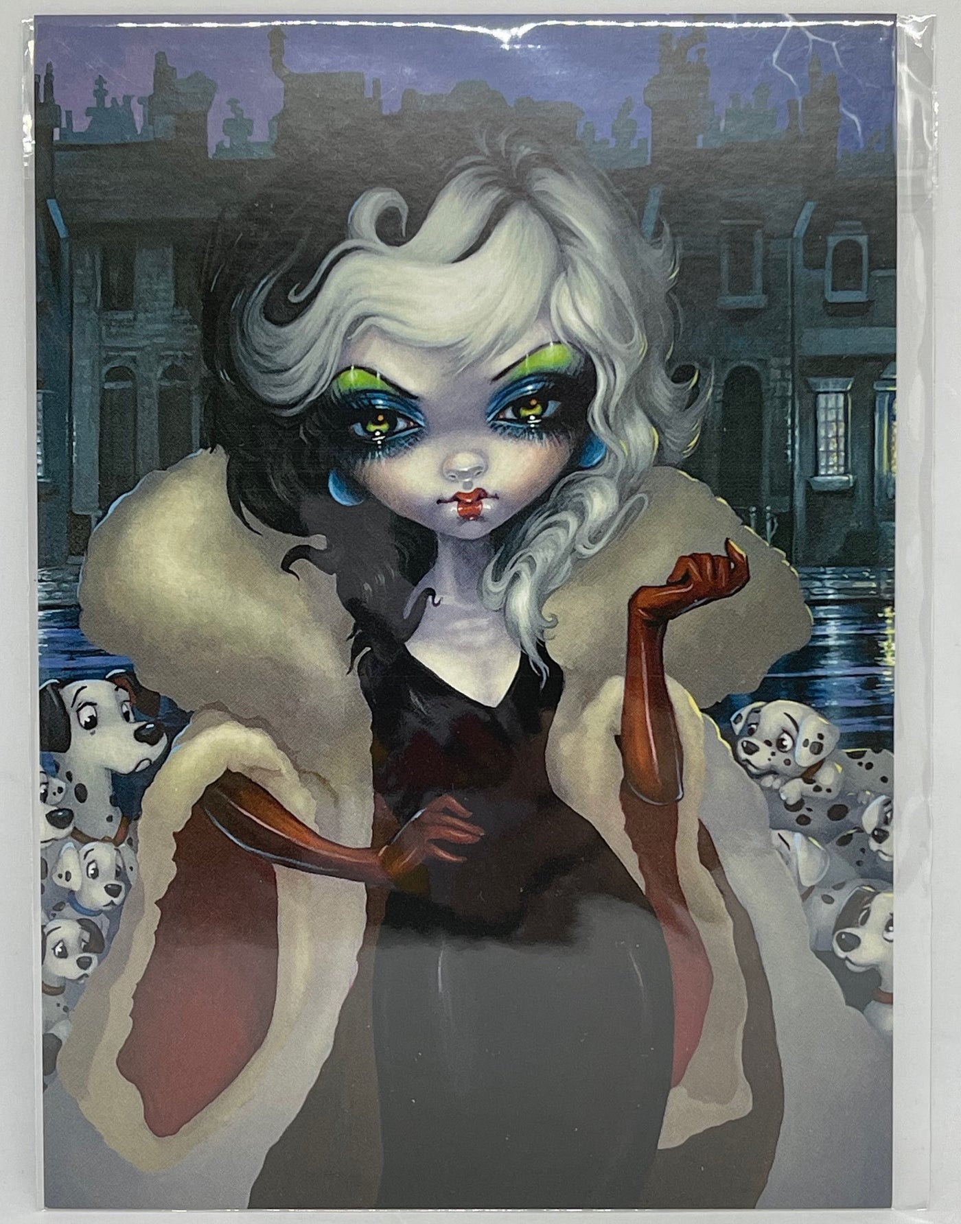 Disney Villain Cruella by Becket Griffith Postcard Wonderground Gallery New