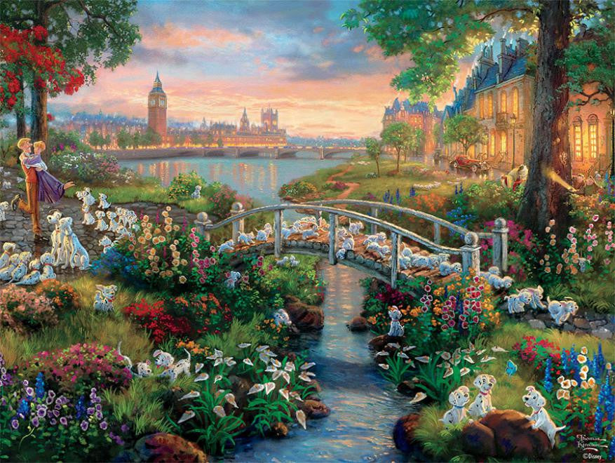 Disney Thomas Kinkade Ceaco 101 Dalmatians 750 Pcs Puzzle New with Box