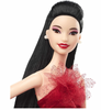 Barbie Signature 2022 Holiday Barbie Doll Straight Black Hair with Doll Stand