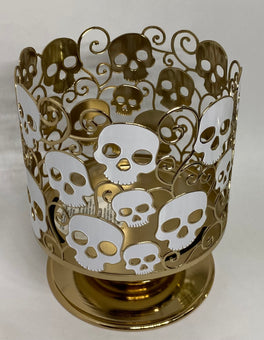 Bath and Body Works 2021 Halloween Skulls 3 Wick Candle Holder New