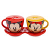 Disney Parks Mouse Ware Mickey and Minnie Tea Cup Salt and Pepper Shaker Set New