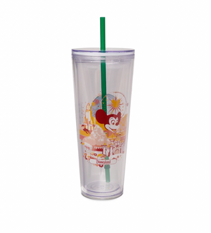 Disney Parks Disneyland Attractions Icons Tumbler with Straw Starbucks New