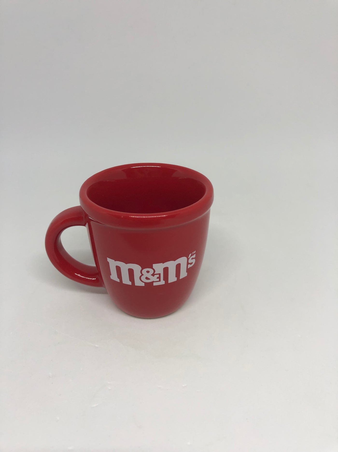 M&M's World Logo Red Solid Shot Glass Mini Mug New