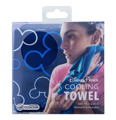 Disney Parks Mickey Mouse Blue Icon Cooling Towel By Coolcore New with Box