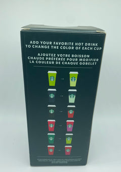 Starbucks Christmas Holiday 2021 Color Change Reusable Cups Set of 6 New w Box