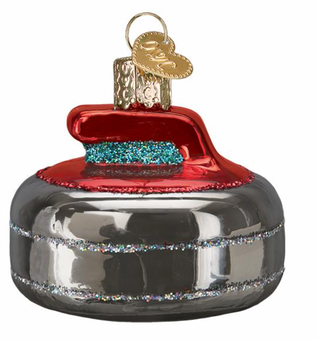 Old World Christmas Curling Stone Glass Christmas Ornament New with Box