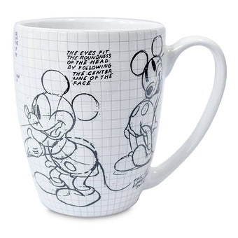 Disney Mickey Mouse Sketch and Animation Tips Mug New