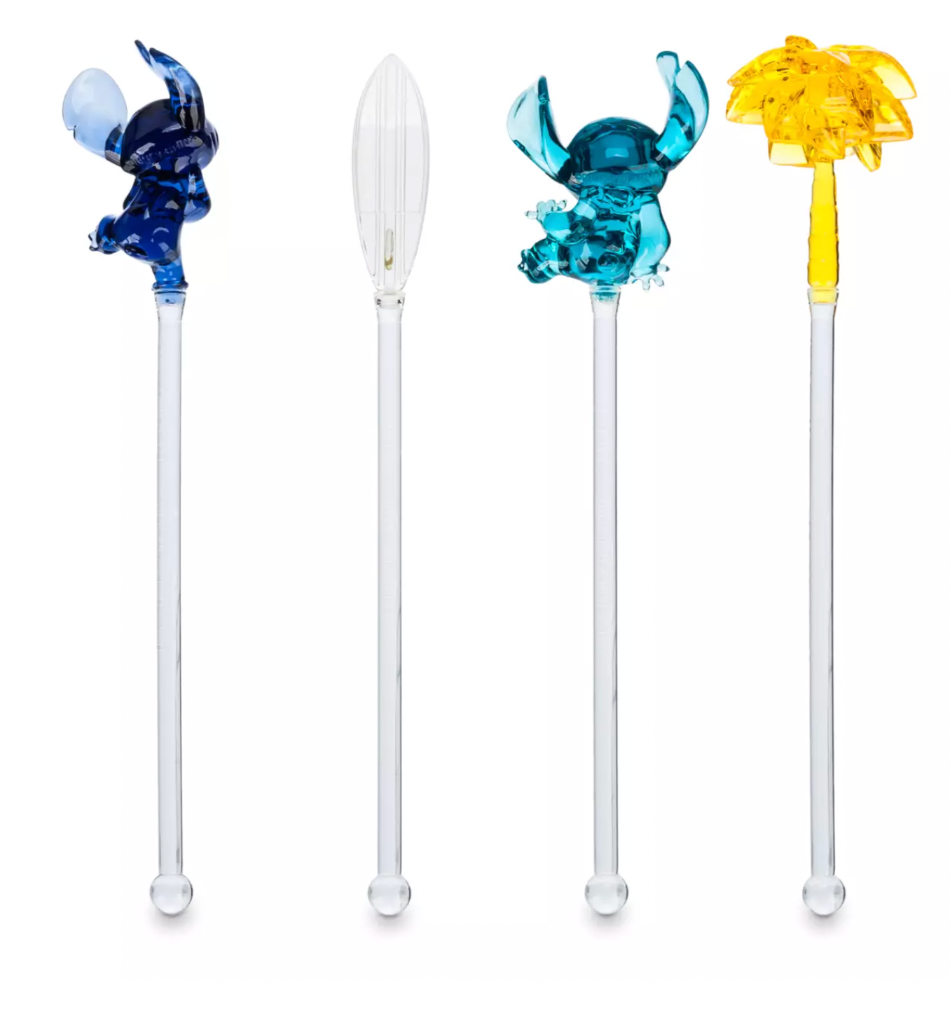 Disney Stitch Palm Tree and Surfboard Stitch Swizzle Sticks Set New with Card