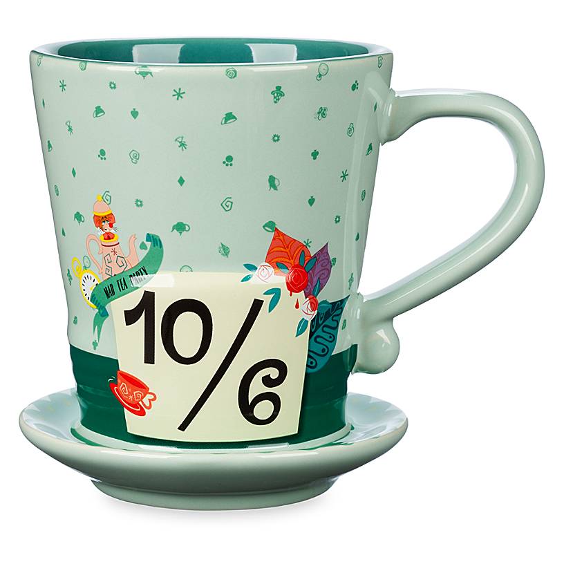 Disney Parks Alice in Wonderland Mad Hatter 10/6 Mad Tea Party Mug New