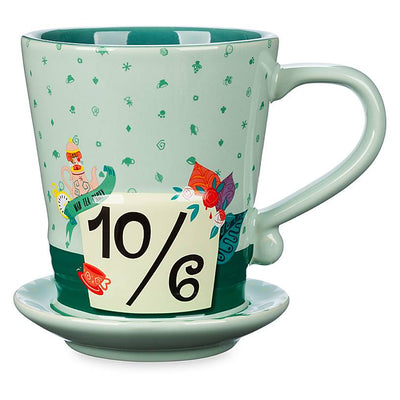 Disney Parks Alice in Wonderland Mad Hatter 10/6 Mad Tea Party Mug New