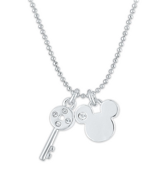 Disney Parks Mickey Icon and Key Pendant Necklace New with Box