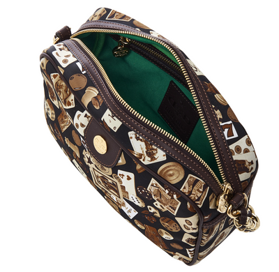 Las Vegas Life is a Game All Brown Bag Crossbody Made in Italy Divo Diva New