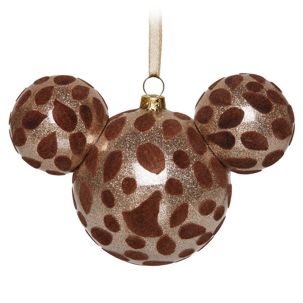 Disney Parks Mickey Icon Giraffe Christmas Glass Ball Ornament New With Tags