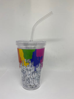 Disney Parks Ink & Paint Tumbler with Straw New