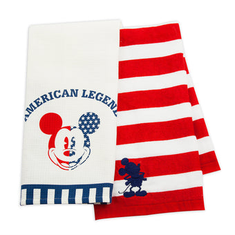 Disney Parks Mickey Americana Kitchen Towel Set New with Tags
