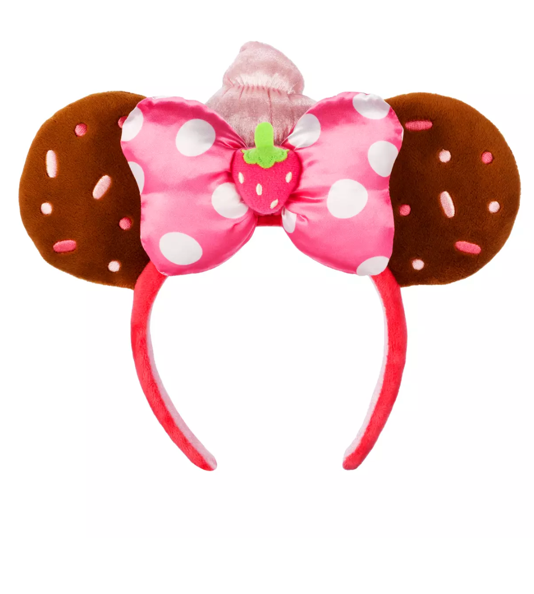 Disney Minnie Strawberry Cupcake Munchlings Ear Headband for Adults New with Tag