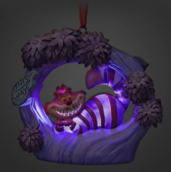 Disney Sketchbook Cheshire Cat Light Up Magic Ornament Alice in Wonderland New
