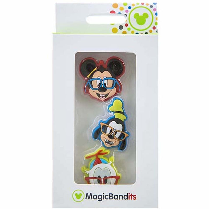 Disney Parks Magic Band MagicBandits Mickey Goofy Donald Nerd Set