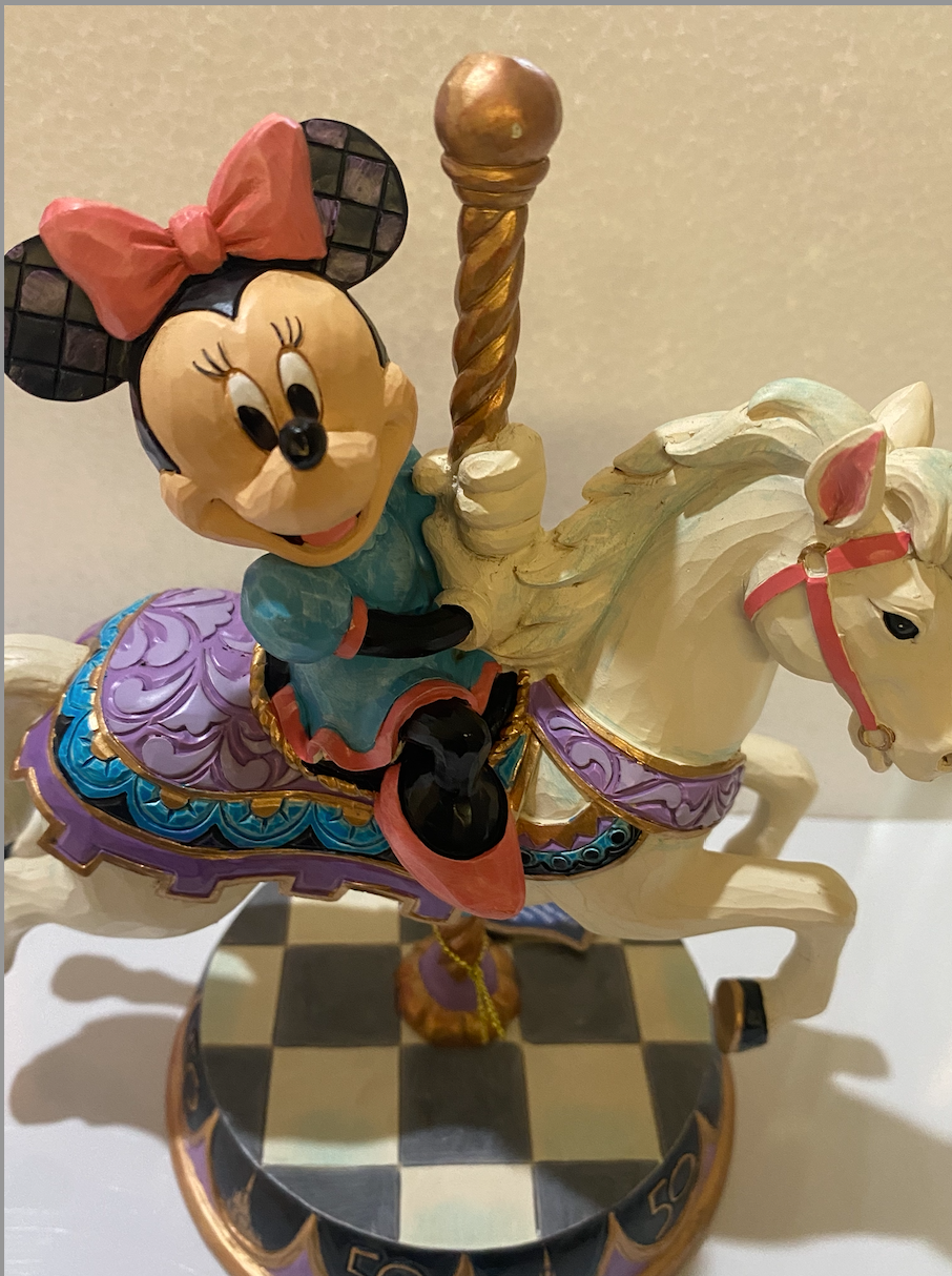 Disney Parks Jim Shore 50th Minnie Mouse Charming Carousel Figurine New With Box