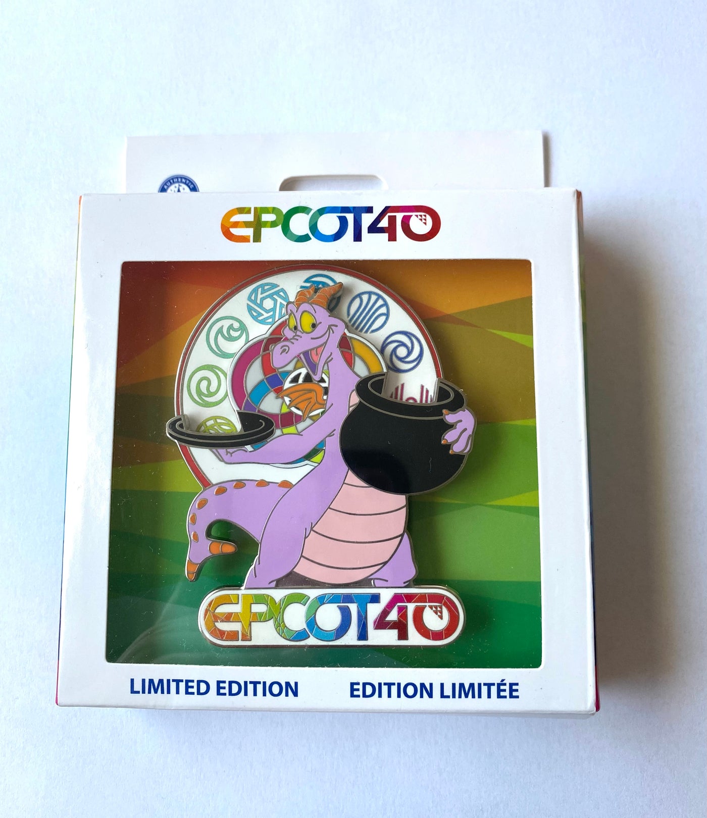 Disney Parks Epcot 40th Figment Mini Jumbo Pin Limited Edition New with Box