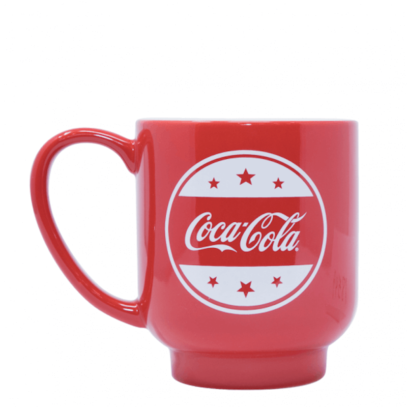 Authentic Coca Cola Coke Striped Ceramic Coffee Mug New