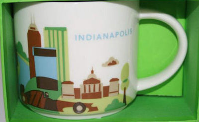 Starbucks You Are Here Indianapolis Indiana Ceramic Coffee Mug New With Box