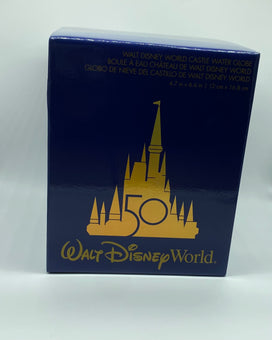 Disney Walt Disney World 50th Celebration Castle Snowglobe Water Globe New w Box