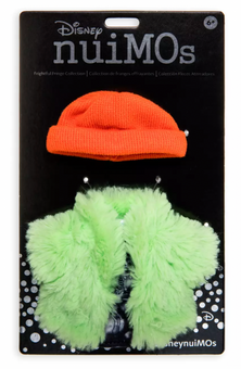 Disney NuiMOs Outfit Acid Wash T-Shirt Dress Green Jacket and Orange Beanie New